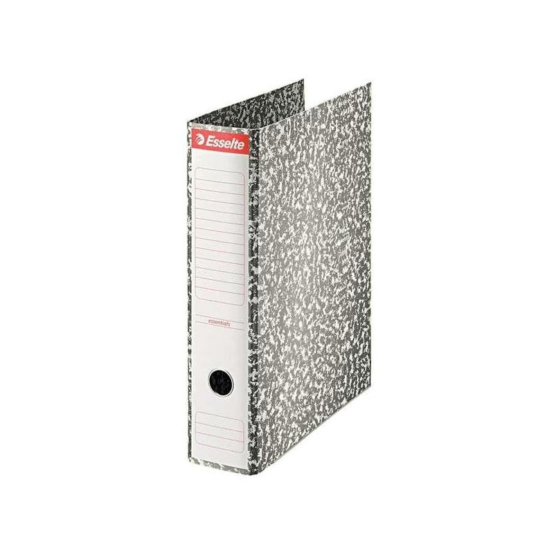 Esselte Archivador De Palanca - Carton - Formato Folio - Lomo 75mm - Capacidad Para 500 Hojas - Gris Jaspeado