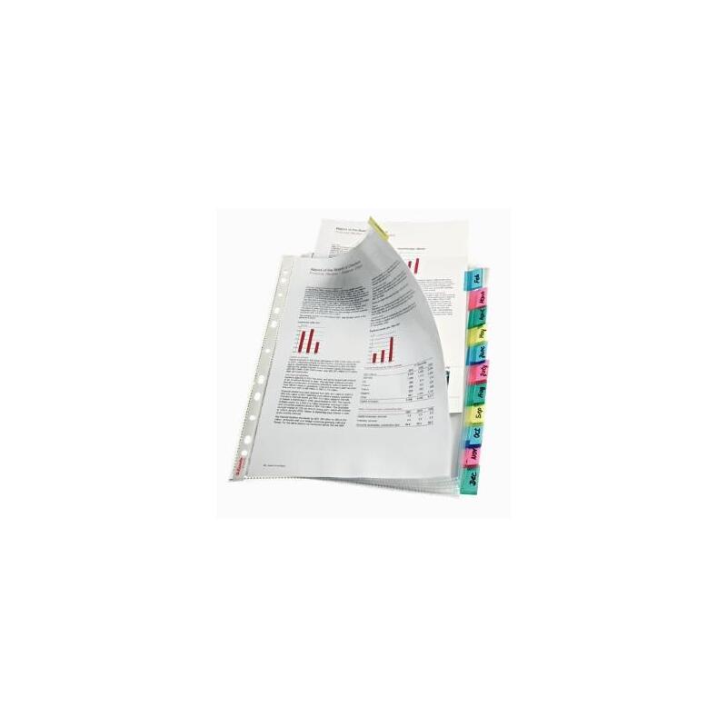 Esselte Funda Multitaladro 11 Pp Cristal A4 85 Micras Con Pestaña Índice Colores