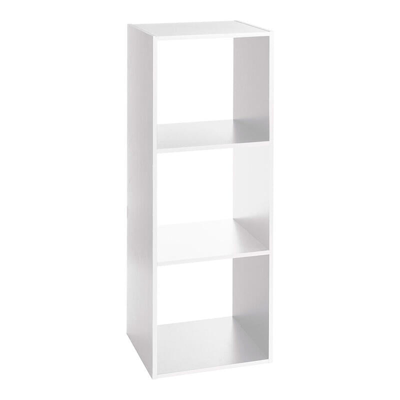 Estanteria Madera Color Blanco Para 3 Cajas Organizadoras 100,5x34,4x32cm Astigarraga