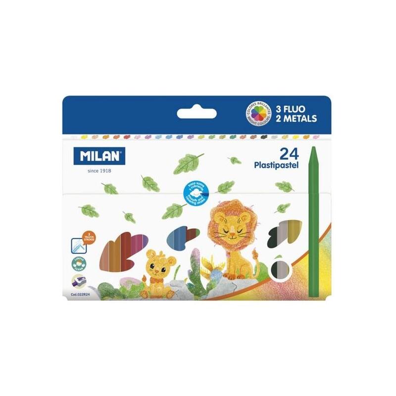 Estuche 24 Ceras Colores Plastipastel Milán