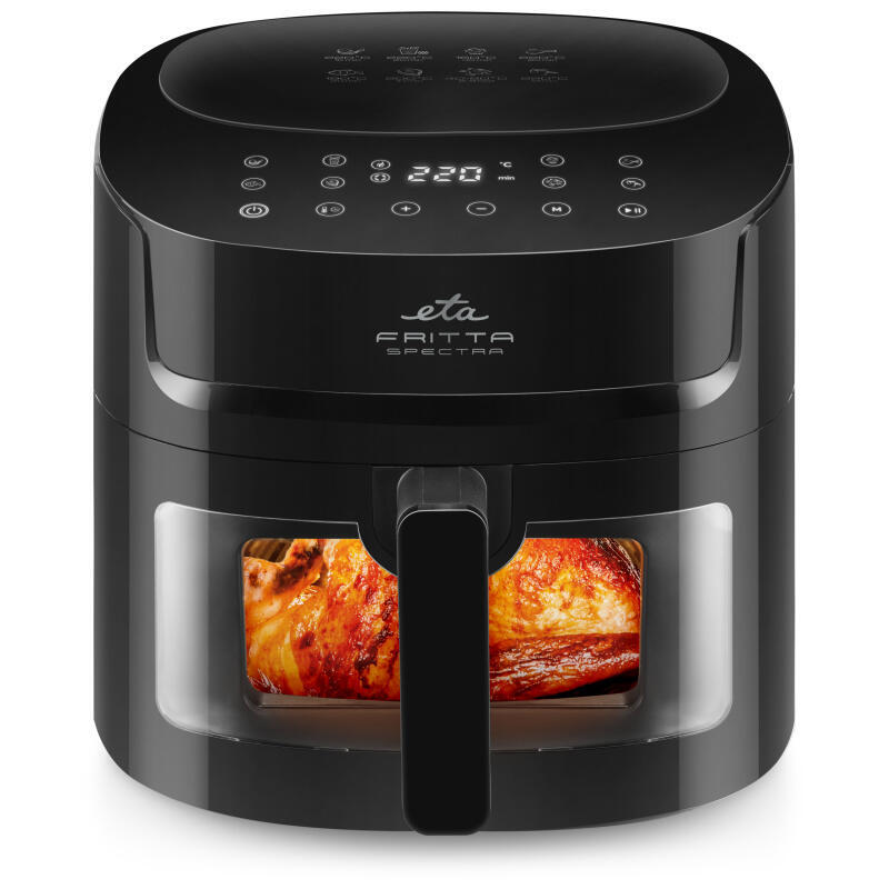 Eta616890000 Fritta Spectra Hot Air Fryer, 1800 W, 7.2 L, 8 Pre-Set Programs, Black