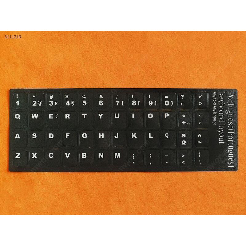Etiqueta Adhesiva Para Teclado Po, Negra Con Letra Blanca. Cambie La Distribución Del Idioma Del Teclado Pegando Etiquetas En La