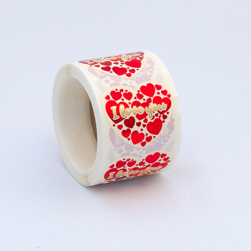 Etiquetas Adhesivas Flor Corazón, 250 Unidades, 45 X 40 Mm