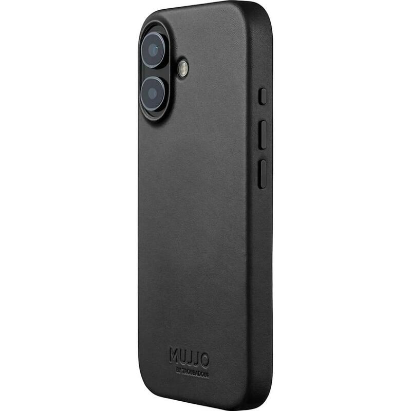 Funda Mujjo Full Leather Case Magsafe Para Iphone 17 Negro