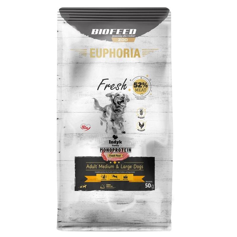 Euphoria Fresh Adult Monoprotein Turkey M/L - Alimento Seco Para Perros - 50g