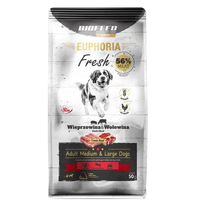 Euphoria Fresh Adult Pork With Beef M/L - Alimento Seco Para Perros - 50g