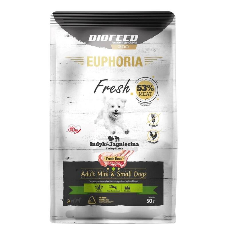 Euphoria Fresh Adult Turkey With Lamb Xs/S - Alimento Seco Para Perros - 50g
