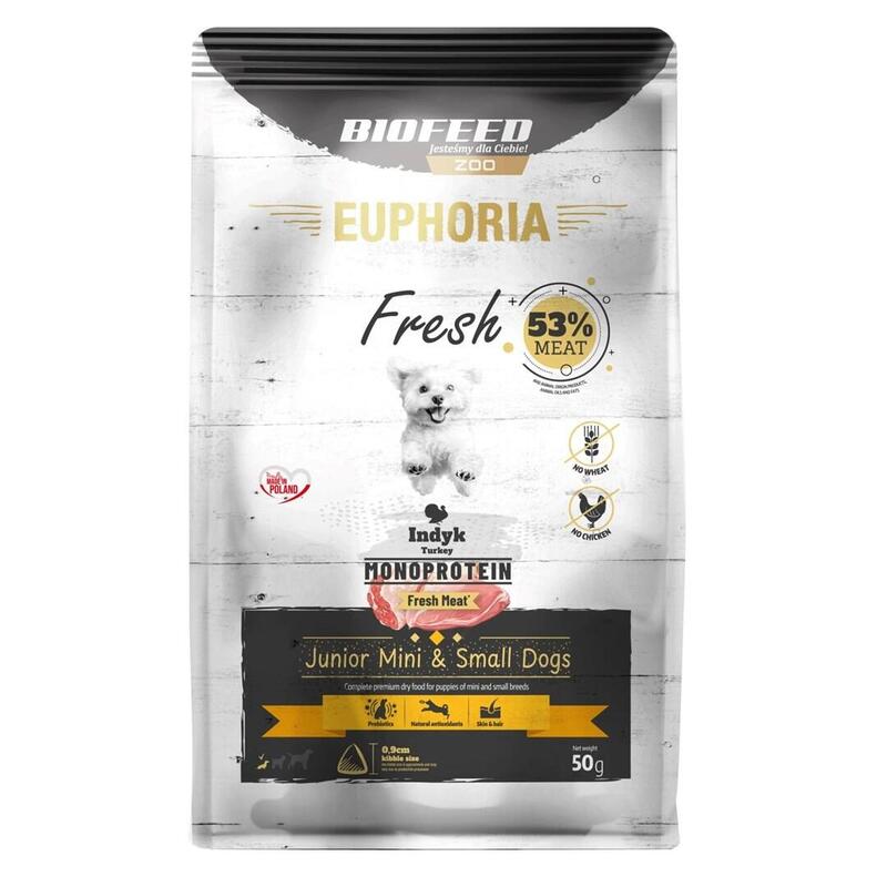 Euphoria Fresh Junior Monoprotein Turkey Xs/S - Alimento Seco Para Perros - 50g