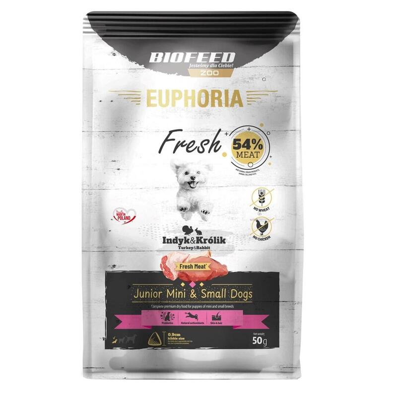 Euphoria Fresh Junior Turkey With Rabbit Xs/S - Alimento Seco Para Perros - 50g