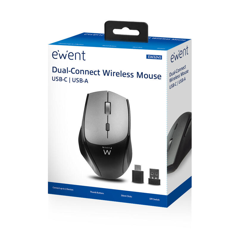 Ewent Ew3245 Ratón Mano Derecha Bluetooth Óptico 2400 Dpi