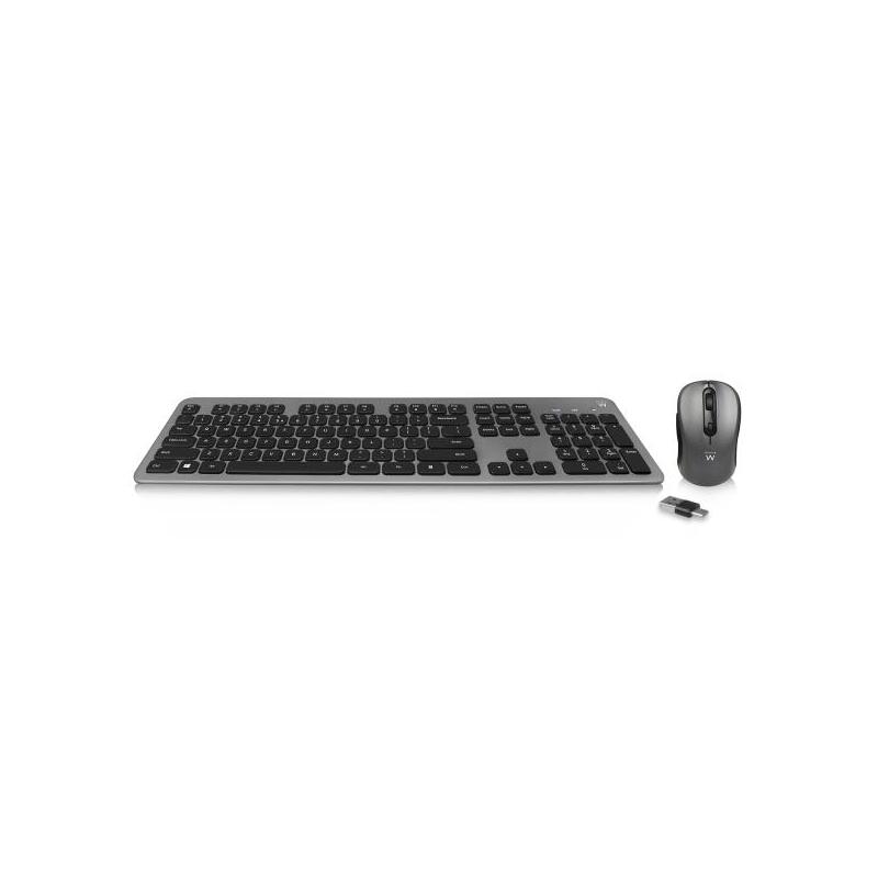 Ewent Pack Teclado + Raton Inalambrico Para Oficina - Receptor Usb-A 2.4hz - 1600dpi - Disposicion Portuguesa Qwerty Pt