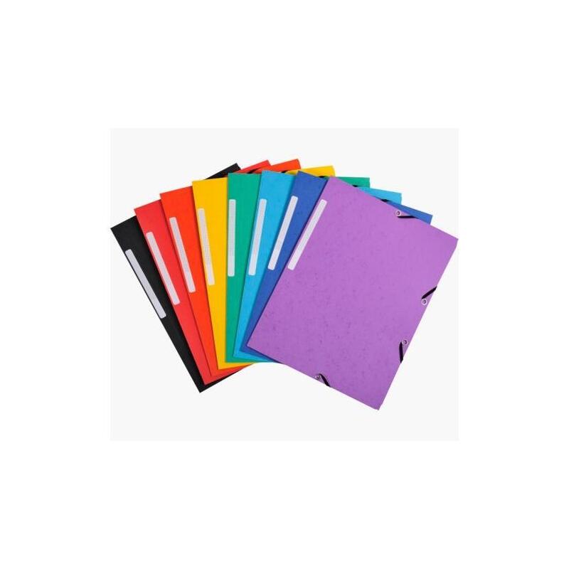 Exacompta Carpeta De Gomas 3 Solapas A4 Lote 7+3 Ud Cartulina C/Surtidos