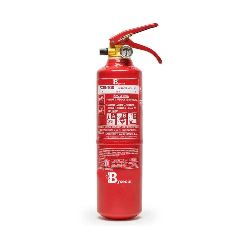 Extintor De Polvo Químico Abc 1kg Con Base De Plástico