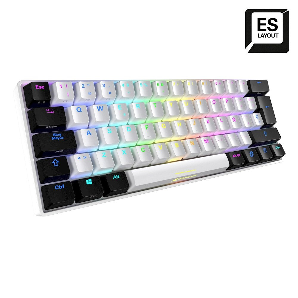 Teclado Español Gaming Sharkoon Skiller Sgk50 S4 Kailh Red Es Blanco