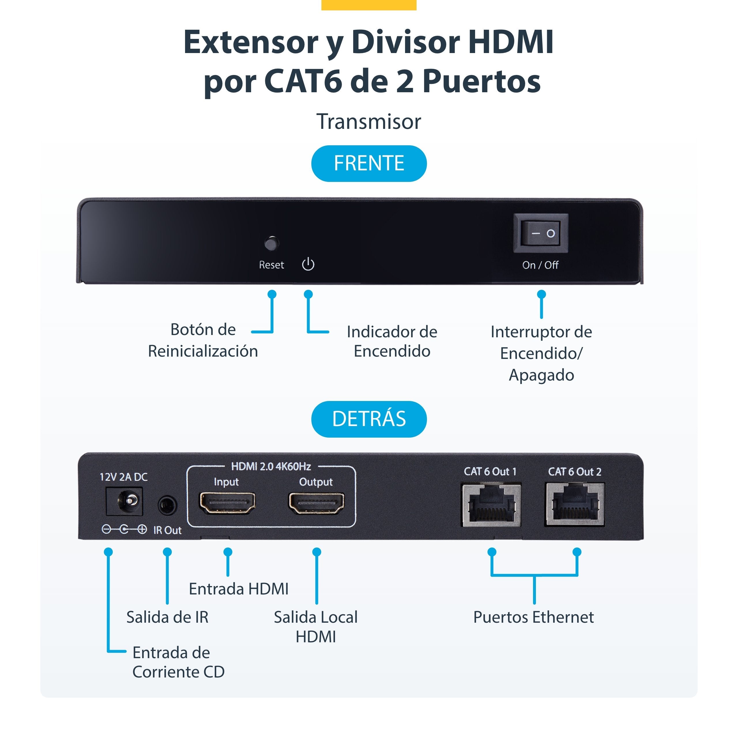 EAN 0065030916158 - StarTech.com 4K7012IC-EXTEND-HDMI extensor audio/video Transmisor y receptor de señales AV Negro imagen 4