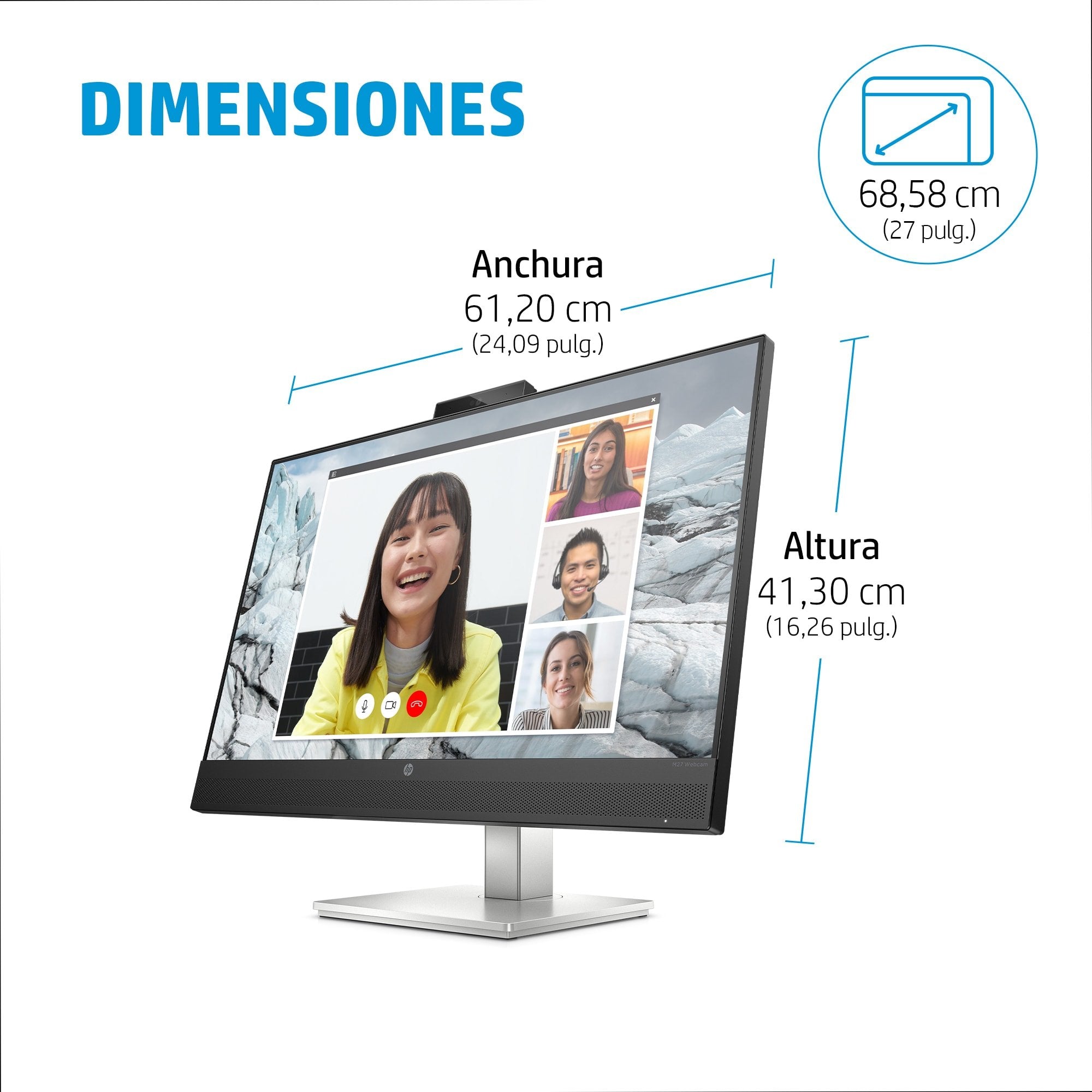 EAN 0196068668617 - HP E27m G4 QHD USB-C Conferencing Monitor pantalla para PC 68,6 cm (27") 2560 x 1440 Pixeles Quad HD LCD  imagen 12