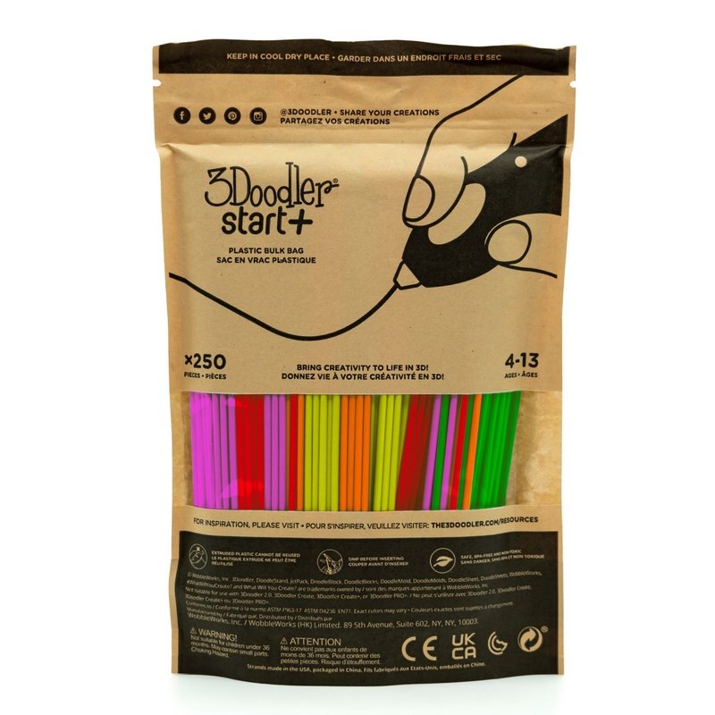 EAN 0817005024357 - 3Doodler Filament Start+ 250 neonrot neonorange neongruen neongelb neonpink\"\"Neon Plástico compostable imagen 2