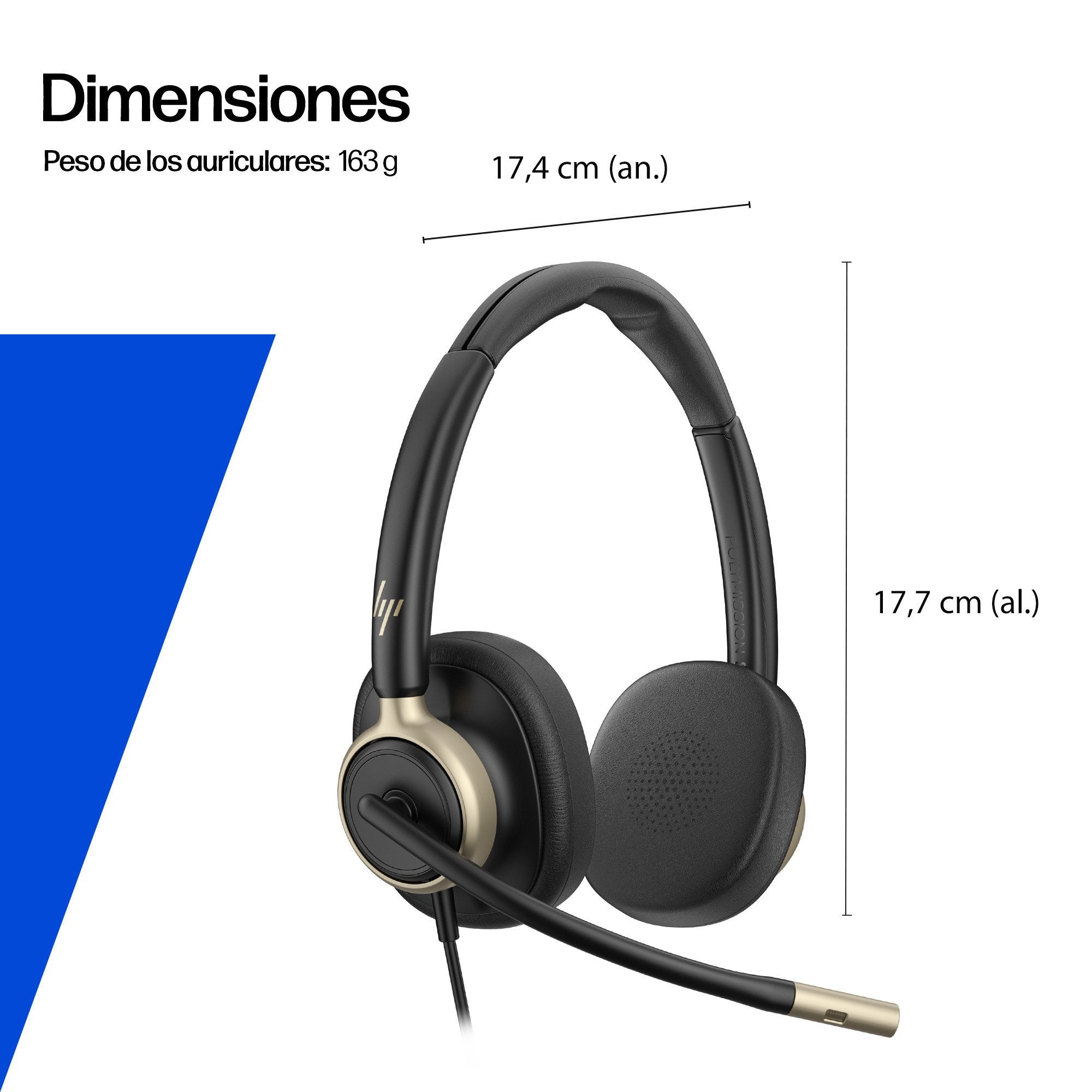 EAN 0199764365620 - HP Poly Mission 825 Stereo USB Wired Headset (Bulk) Alámbrico Diadema Llamadas/Música Negro imagen 4
