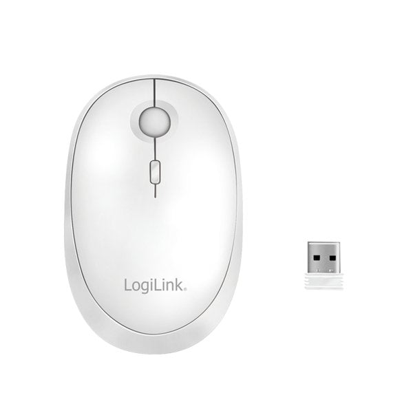 Ratón Inalámbrico Logilink Y Bluetooth, 2,4 Ghz, 800/1200/1600 Ppp, Blanco