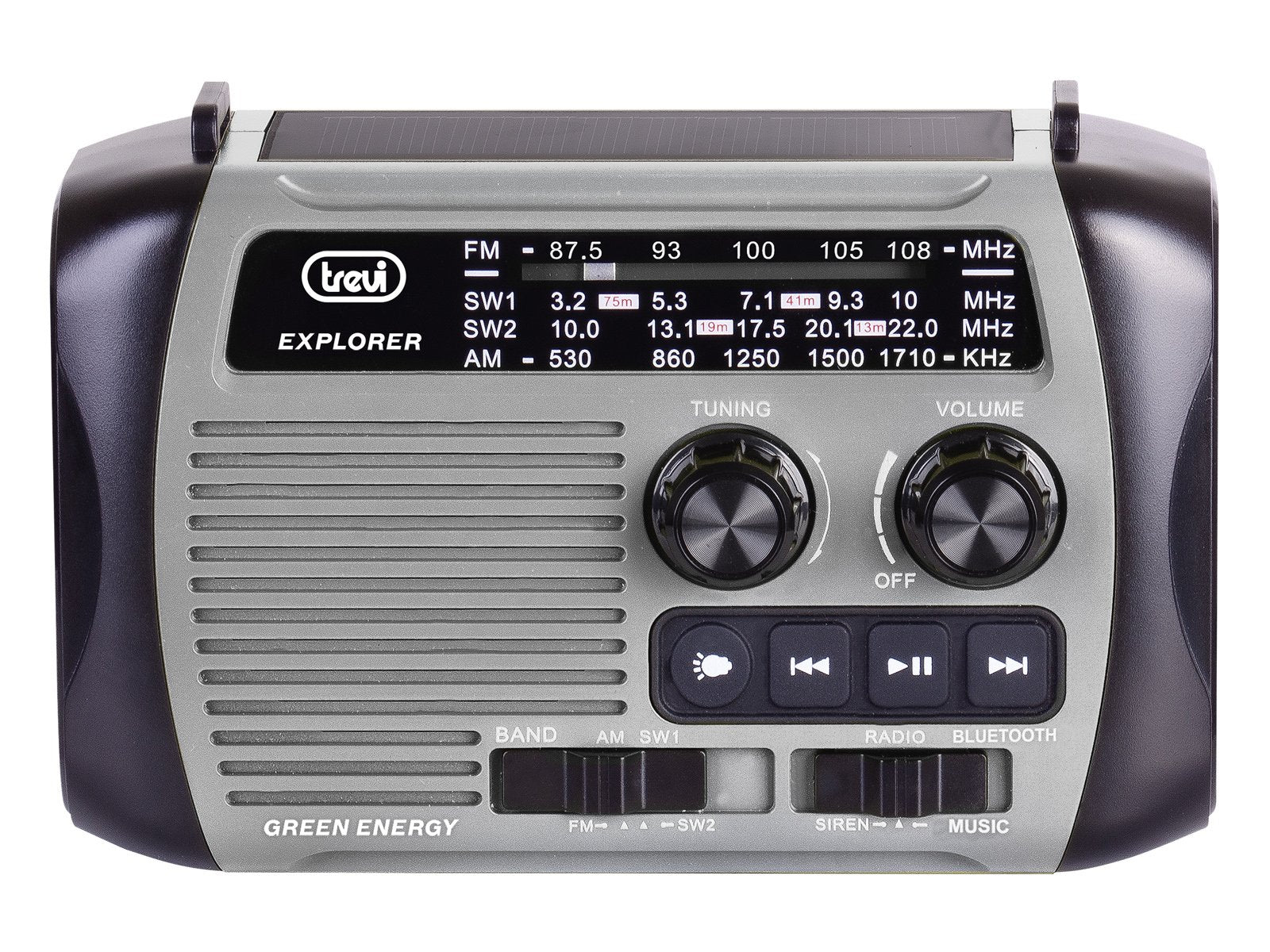 Radio Trevi Ra 7f30 Bt Explorer Carga Solar & Dinamo Gray