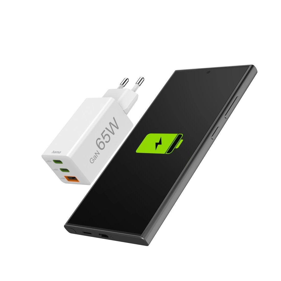 Hama Ladowarka Sieciowa Mini Gan 65w Pd/Qc 2x Usb-C, 1x Usb-A Biala