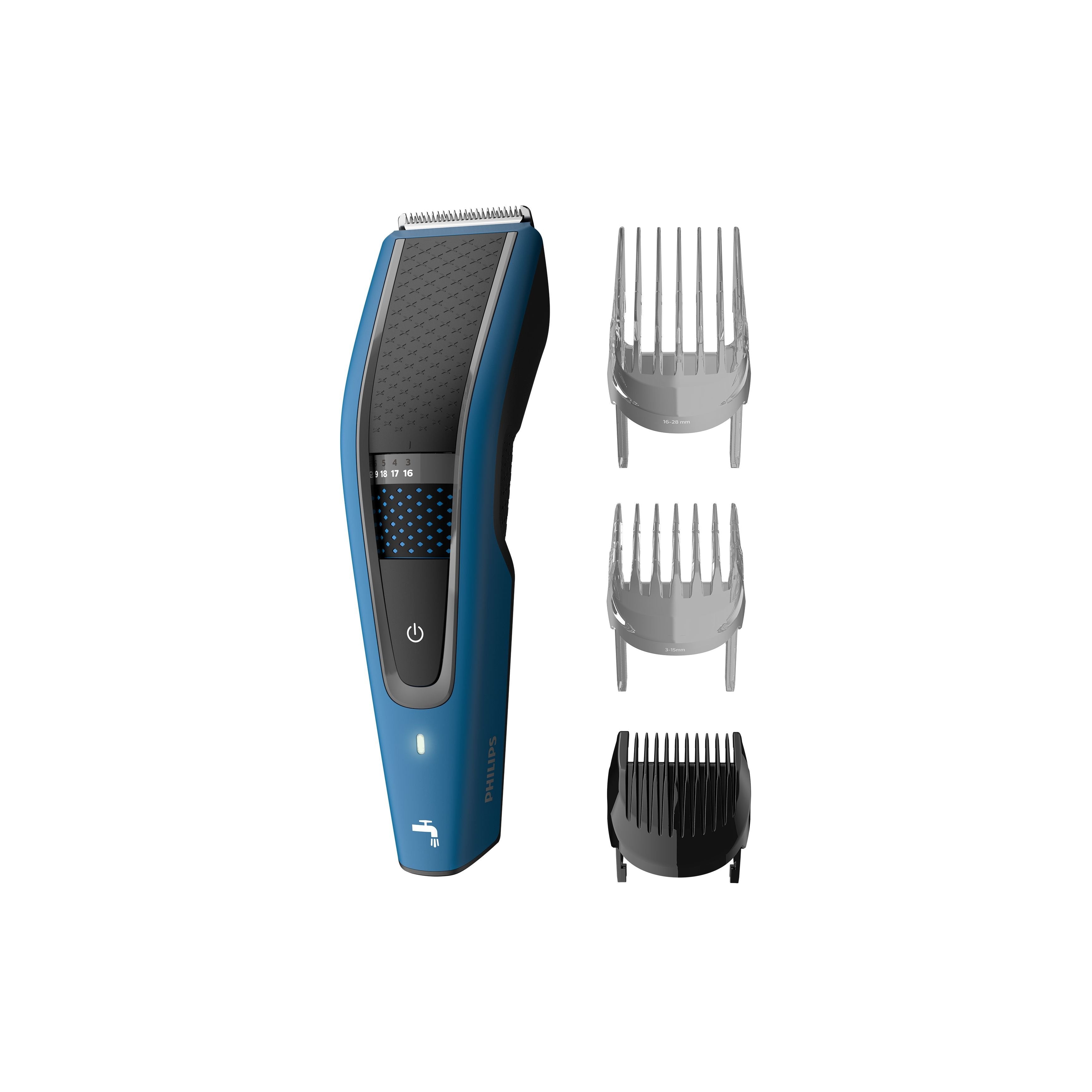 Philips 5000 Series Cortapelos Lavable Con Tecnología Trim-N-Flow Pro, Negro, Azul, 0,5 Mm, 2,8 Cm, 4,1 Cm, Acero Inoxidable, Ac/Batería