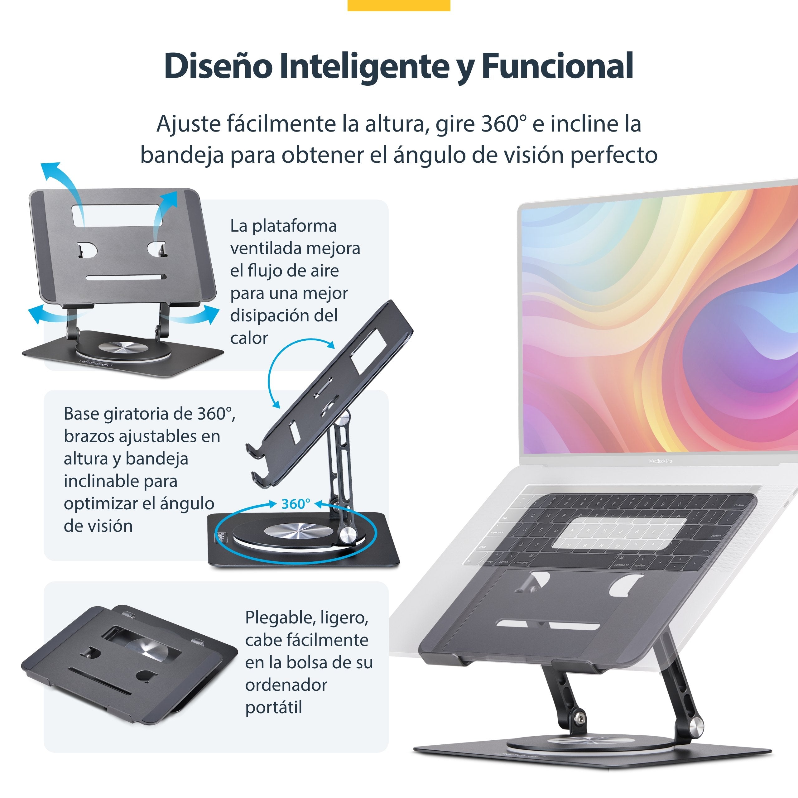 EAN 0065030904711 - StarTech.com ATFR-LAPTOP-RISER soporte para ordenador portátil Plata imagen 11