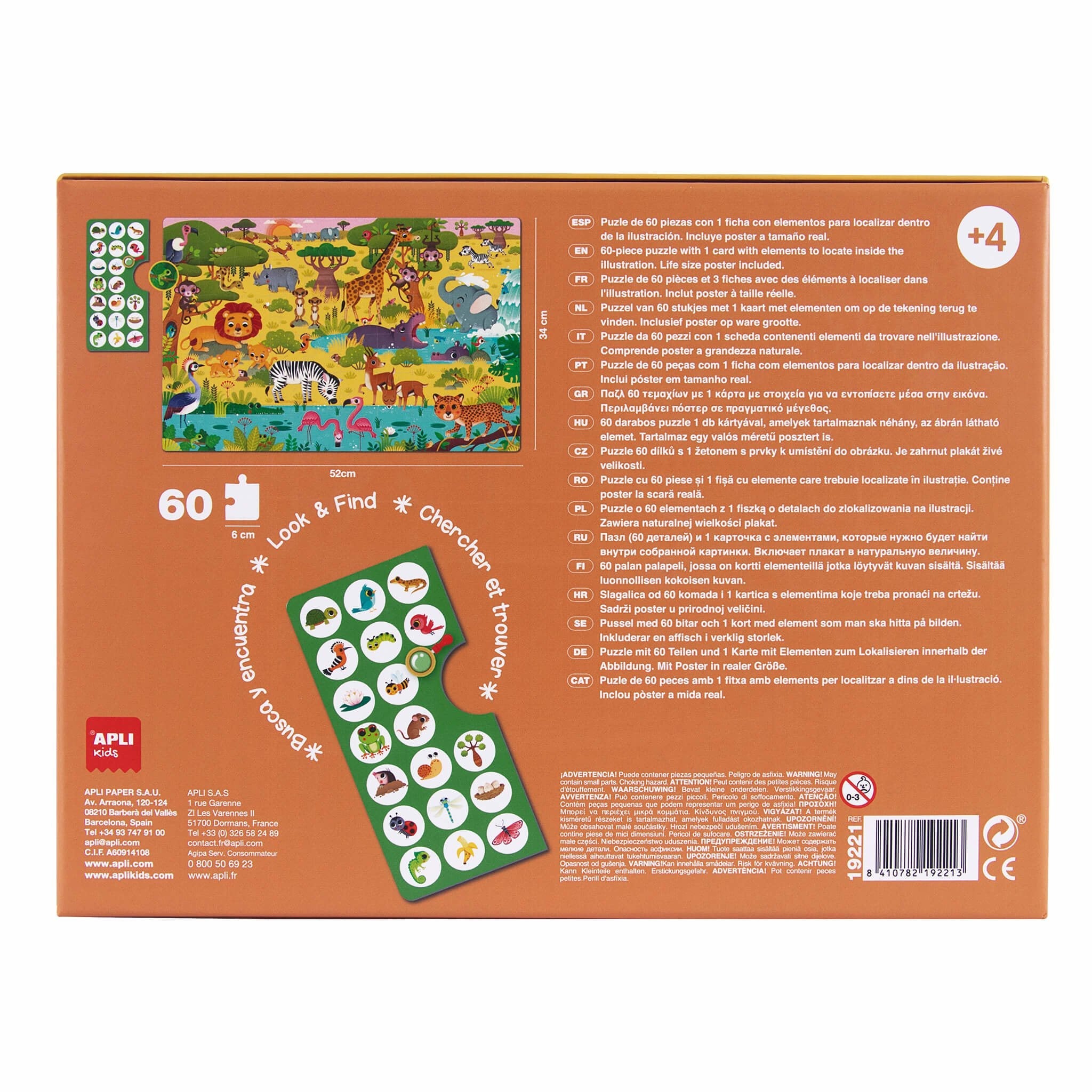 Apli Puzzle Observación Junior Selva 60 Piezas +4 Años