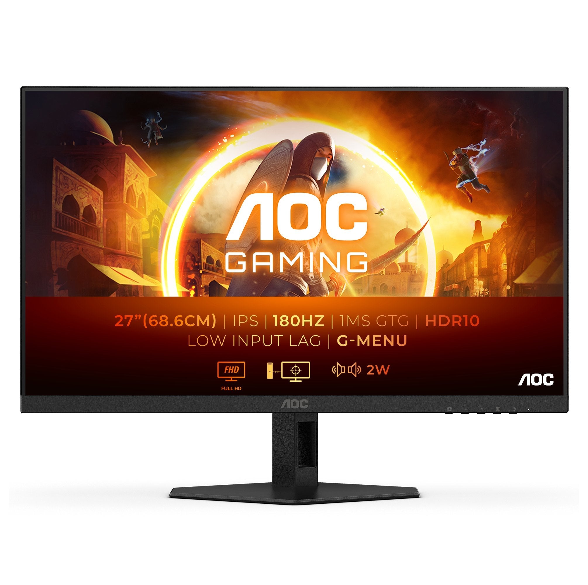 Monitor Aoc 27g4xe (27") 1920 X 1080 Pixeles Full Hd Lcd Negro, Gris