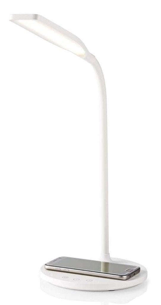 Techly I-Lamp-Dsk10 Lámpara Led De Escritorio Táctil De 5.5w Con Cargador Qi De 15w