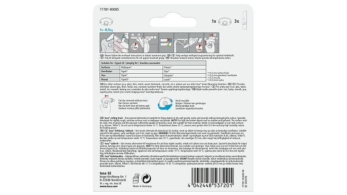 Tesa Deckenhaken Tapete&Putz 0.5kg