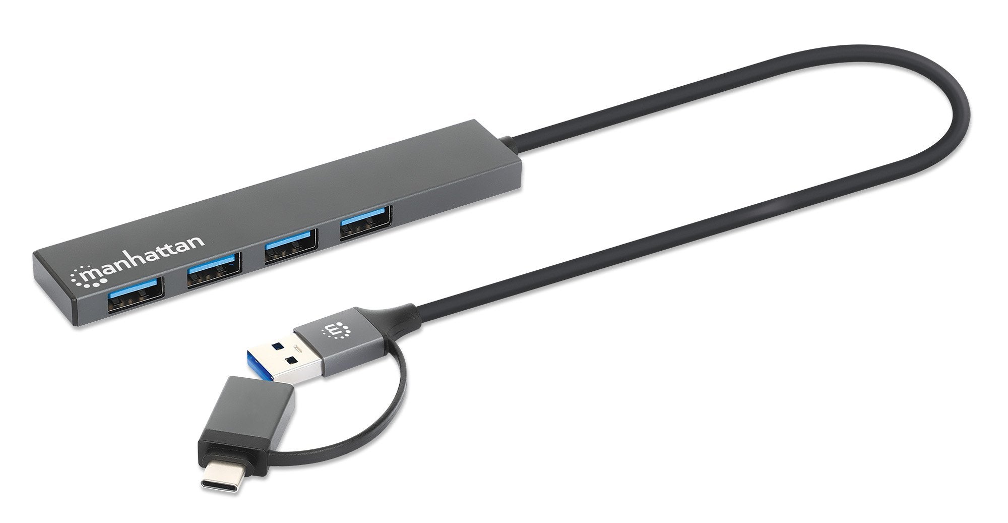 Manhattan Kombo-Hub 4port Usb 3.0 Typ-C Typ-A 4xusb-A Hchse