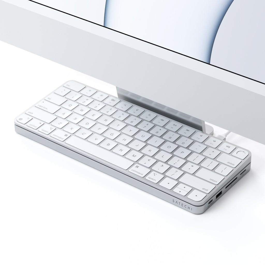 Satechi Slim Dock Do Imac 24" Usb-C (Usb-C 10gb, Usba-A 10gb, 2x Usb-A, Czytnik Kart Micro/Sd, Kieszen Na Nvme Sata) (Srebrny)