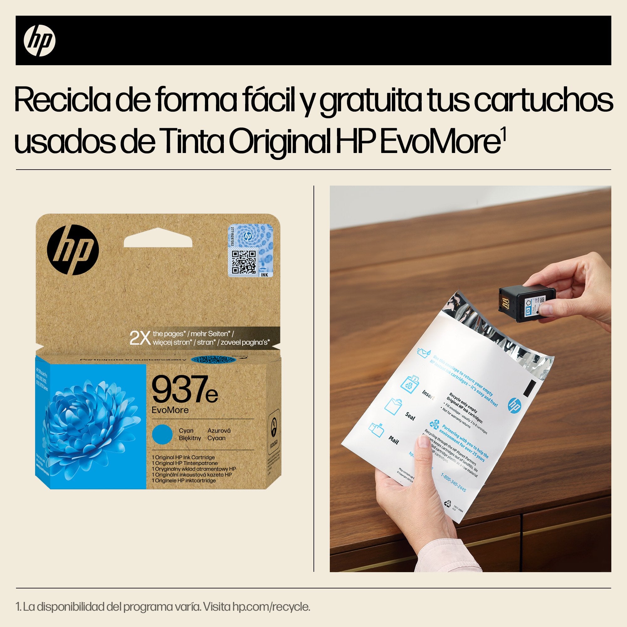 EAN 0196786147623 - HP 937e EvoMore Cyan Original Ink Cartridge cartucho de tinta 1 pieza(s) Alto rendimiento (XL) imagen 3
