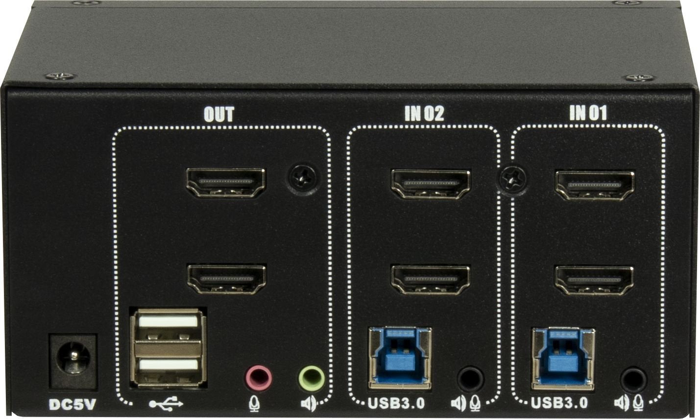Inter-Tech Ipc Kvm Switch Ac-22hus Hdmi, 4k@60hz