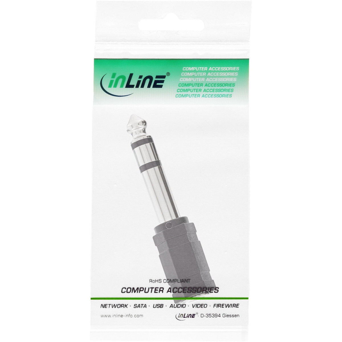 Adaptador De Audio Inline De 6,3 Mm Macho A Estéreo Hembra De 3,5 Mm