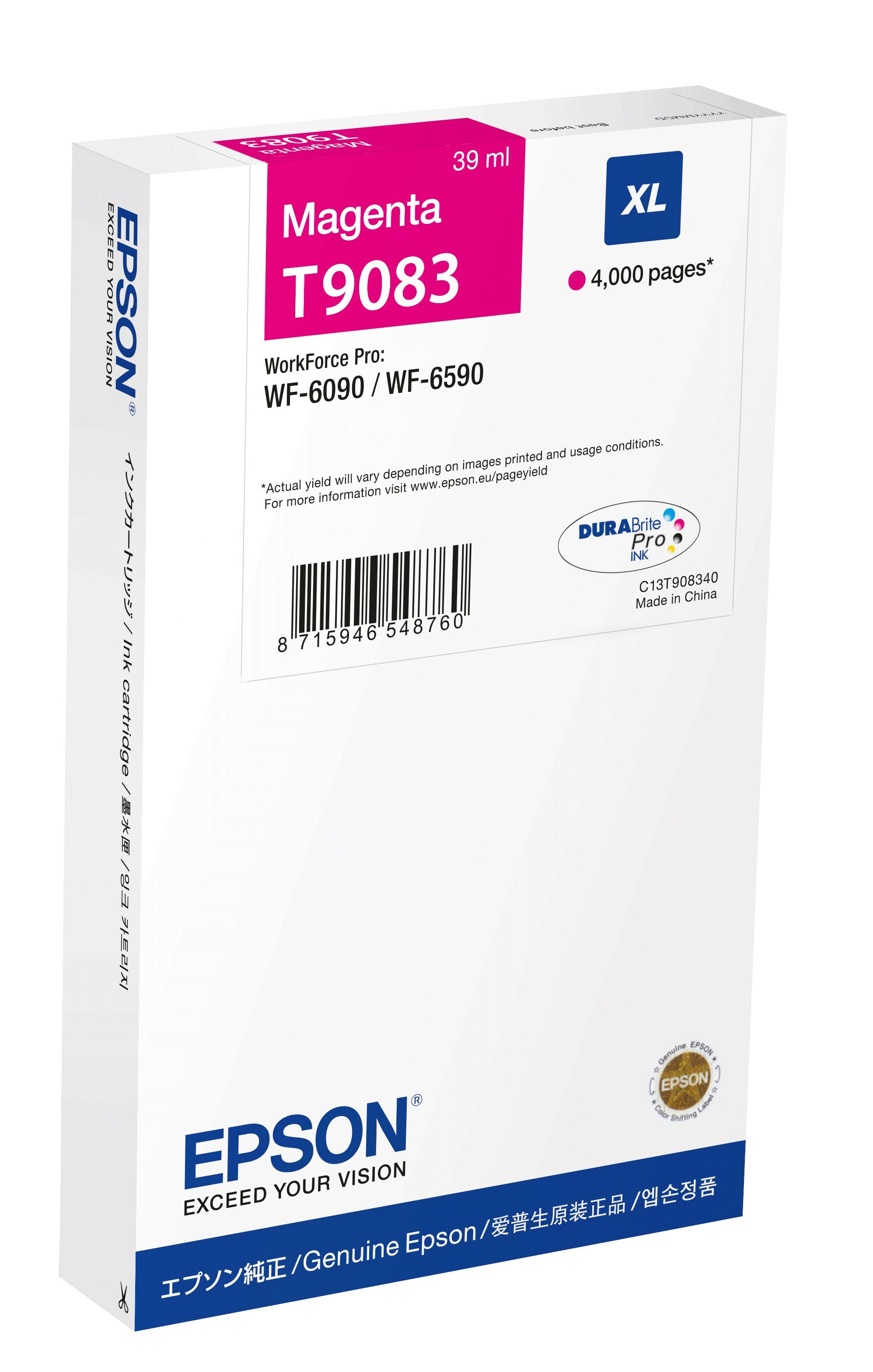 Cartucho Tinta Epson T9083 C13t908340 Magenta