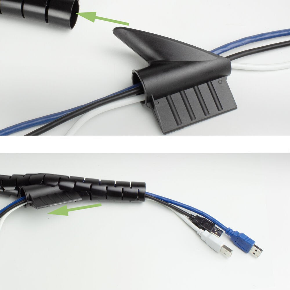 Cubre Cables 20mm Espiral Negro Bobina De 30m