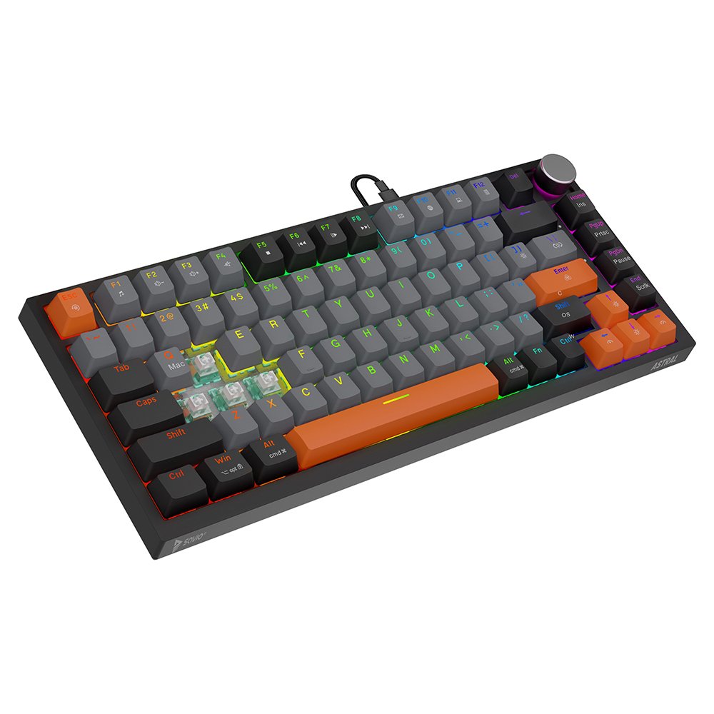 Savio Astral Black Jade 3 Colours Teclado Juego Usb Qwerty Internacional De Ee.Uu. Negro