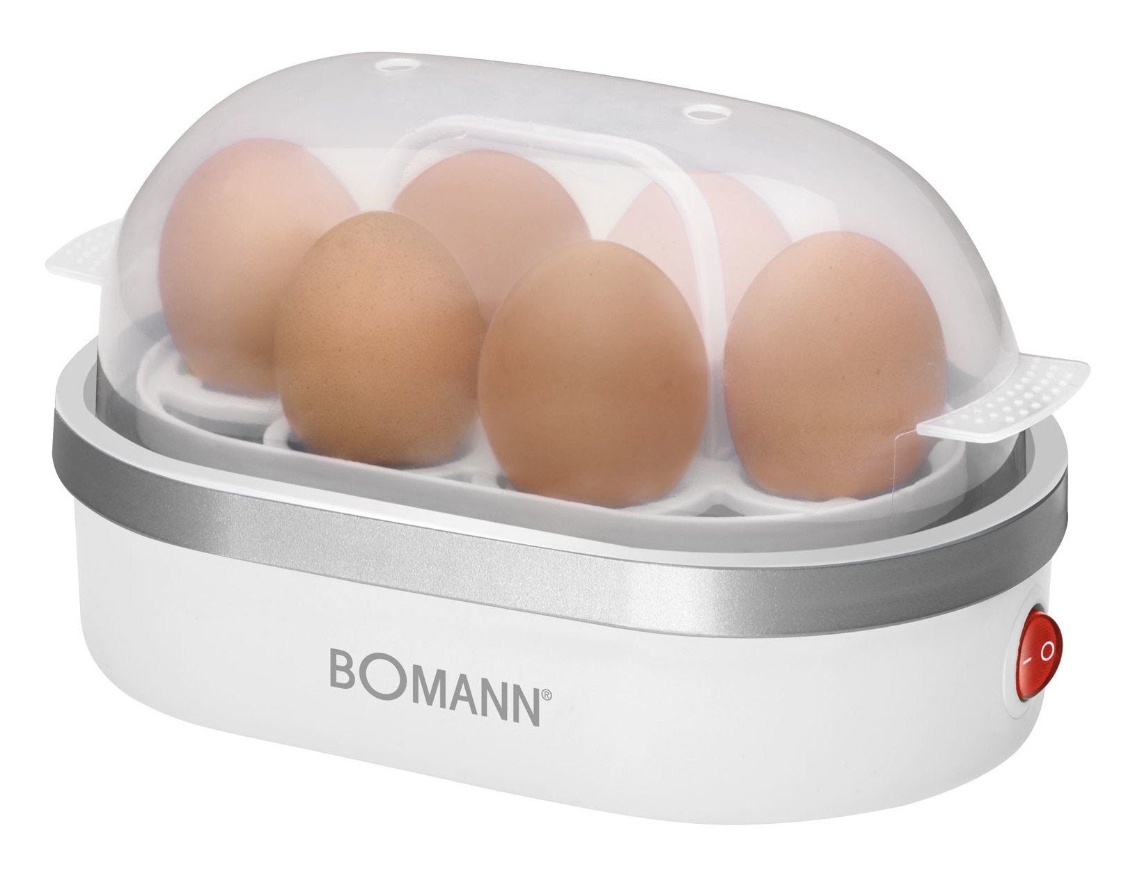 EAN 4004470616866 - Bomann EK 5022 CB 6 huevos 400 W Plata, Transparente, Blanco imagen 1