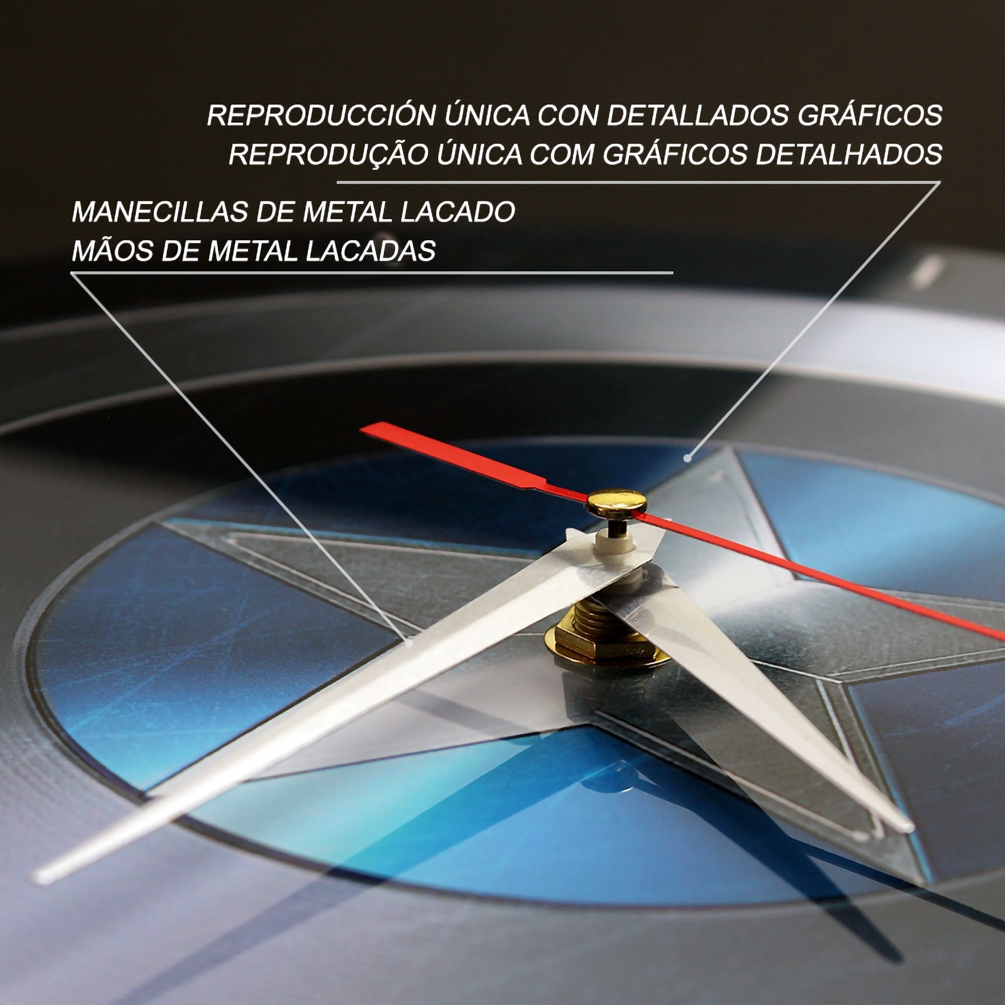 Reloj De Pared Leotec Brillo Capitán América Azul