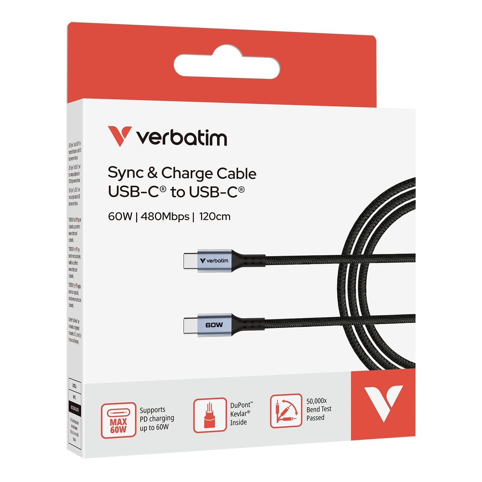 Verbatim Verbatim Sync & Charge Usb-C Auf Usb-C-Kabel 60w 120 Cm