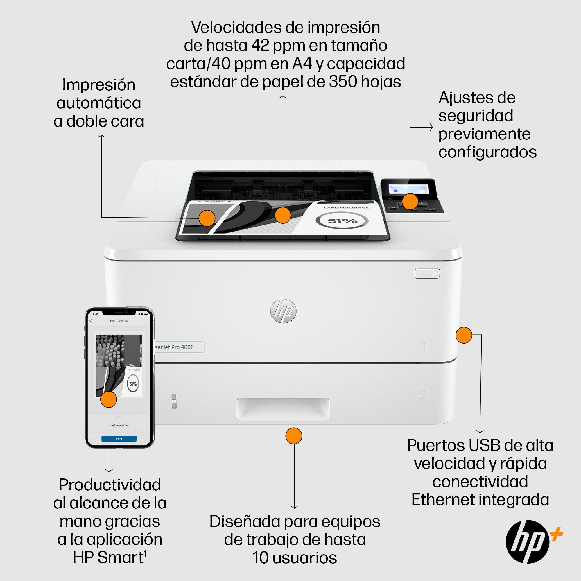 EAN 0195161269622 - HP LaserJet Pro 4002dne Printer 1200 x 1200 DPI imagen 9