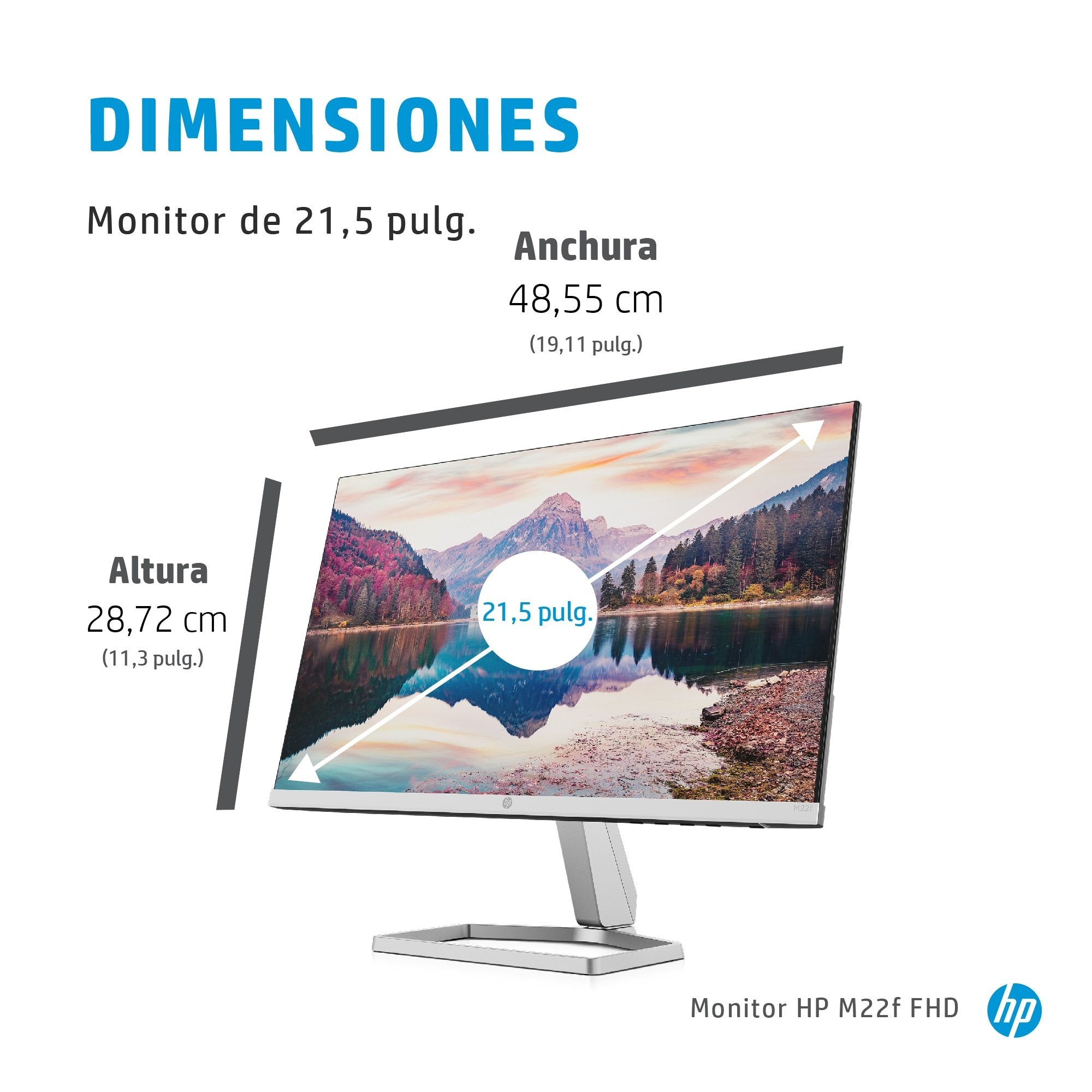 Monitor Hp M22f 21.5" Fhd 5ms Vga Hdmi 1920x1080 Cable Hdmi Incluido
