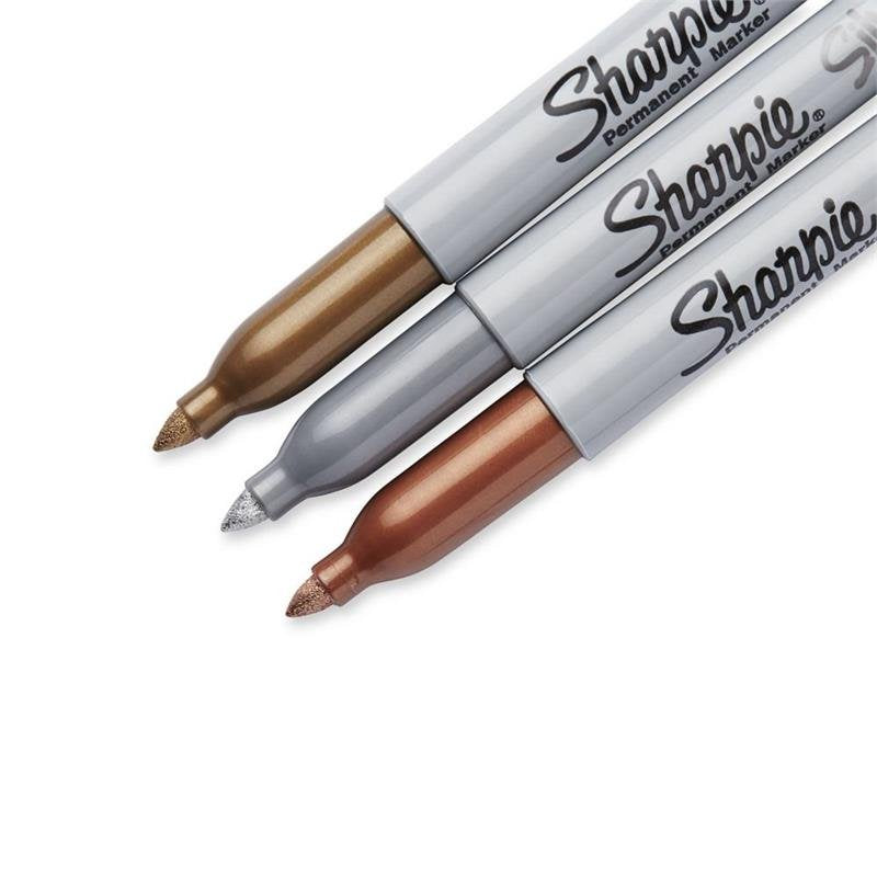 EAN 3501179860060 - Sharpie 1986006 marcador 3 pieza(s) Punta fina Bronce, Oro, Plata imagen 2