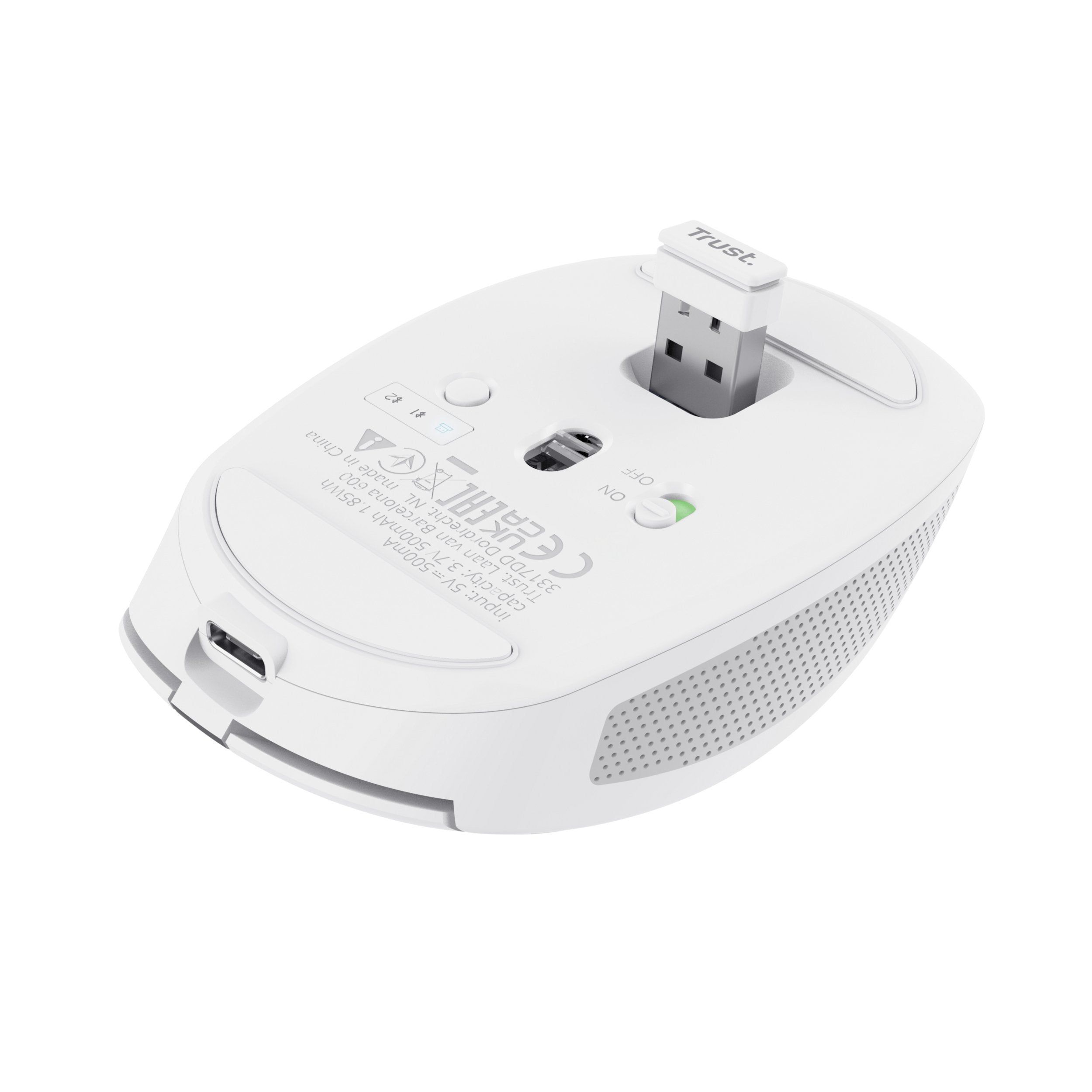 Ratón Inalámbrico Por Bluetooth Trust Ozaa Compact Wireless Batería Recargable Hasta 3200 Dpi Blanco