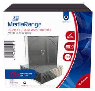 Mediarange Cd-Slimcases F. 1 Disc M. Negro Tray 25er-Pack