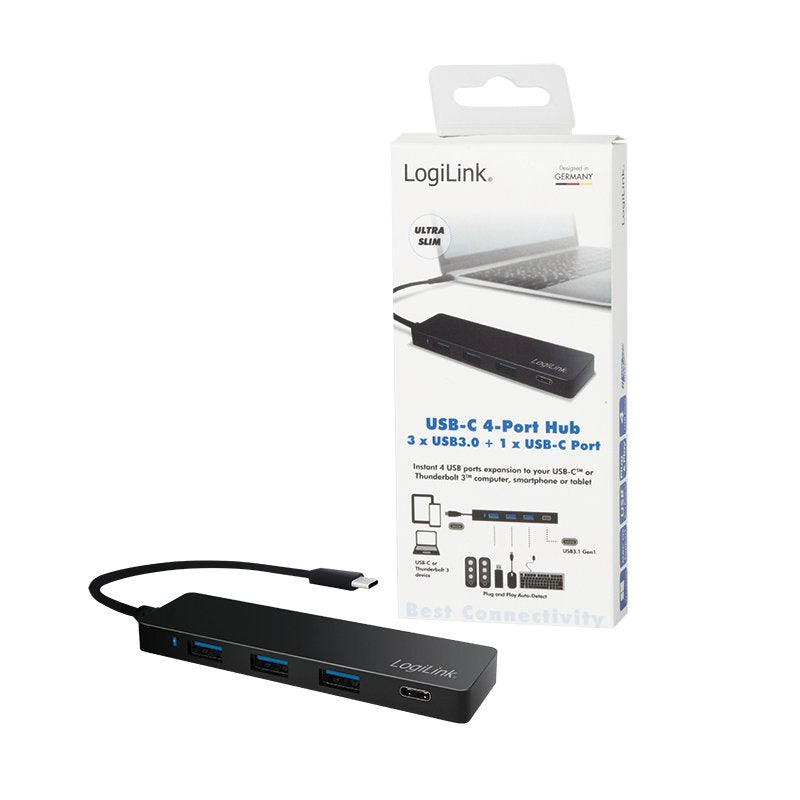 Logilink Ua0311 Hub De Interfaz Usb 3.2 Gen 1 (3.1 Gen 1) Type-C 5000 Mbit/S Negro
