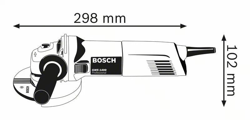 Amoladora Angular Bosch Professional Gws 1400 Professional Azul/Negro, 1.400 W 601824800