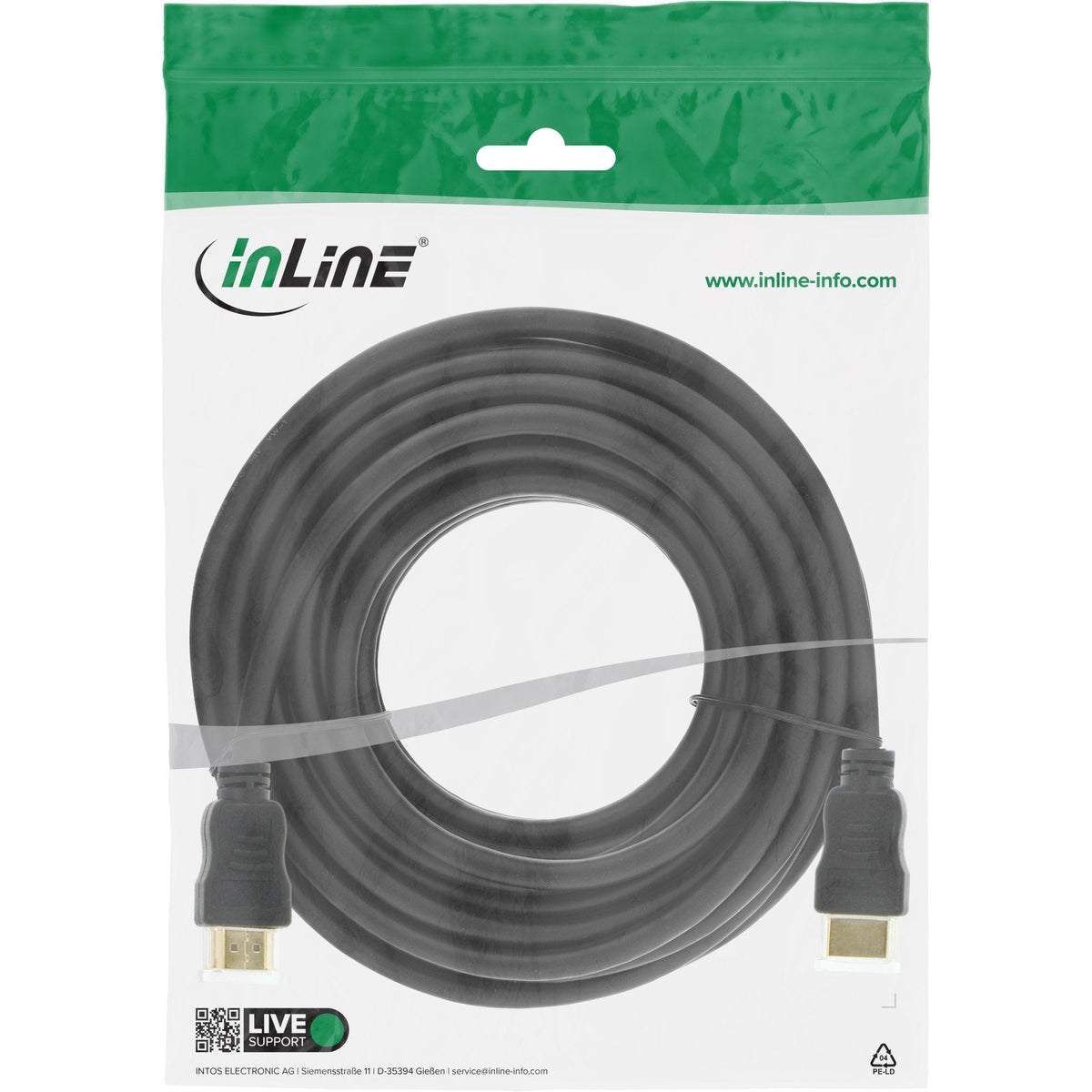 Cable Inline Hdmi De Con Ethernet Macho A Macho Negro 7,5m